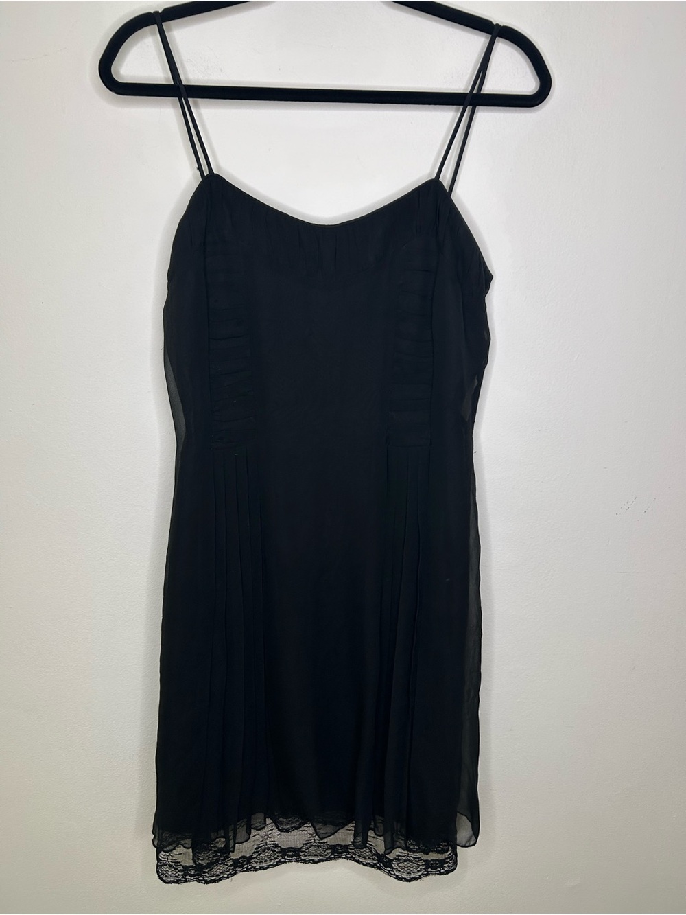 Anthropologie Silk Black Anna Sui chiffon slip dress